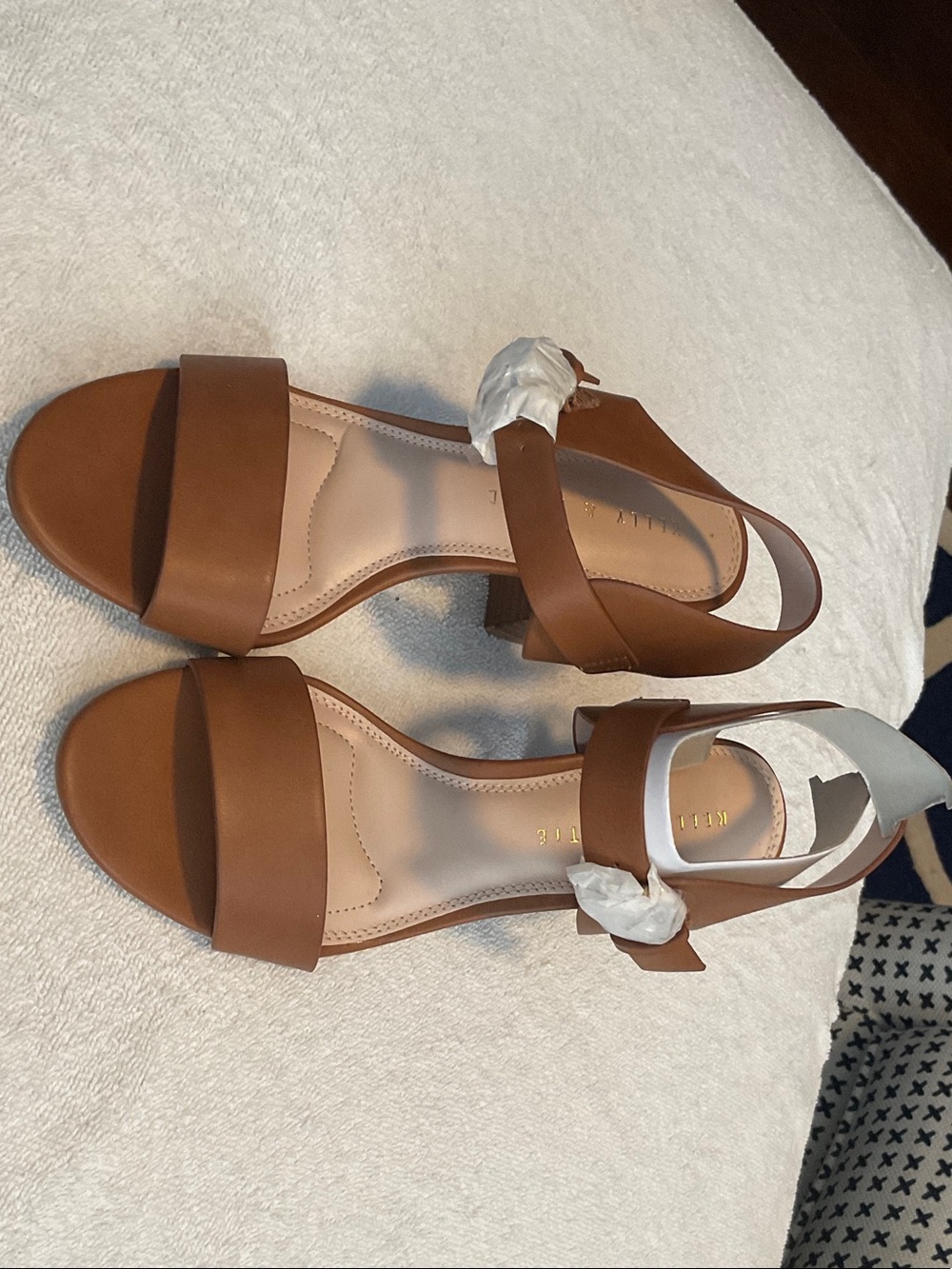 Kelly & Katie Tan Block Heel Sandals